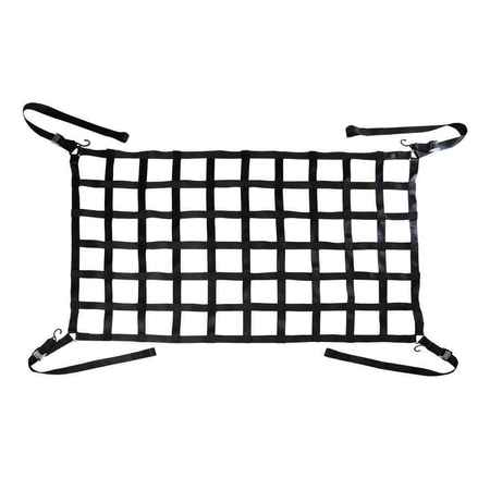 Us Cargo Control 82" x 50" Long Bed Truck Cargo Net with Cam Buckles & S-Hooks CN-825066-BLK